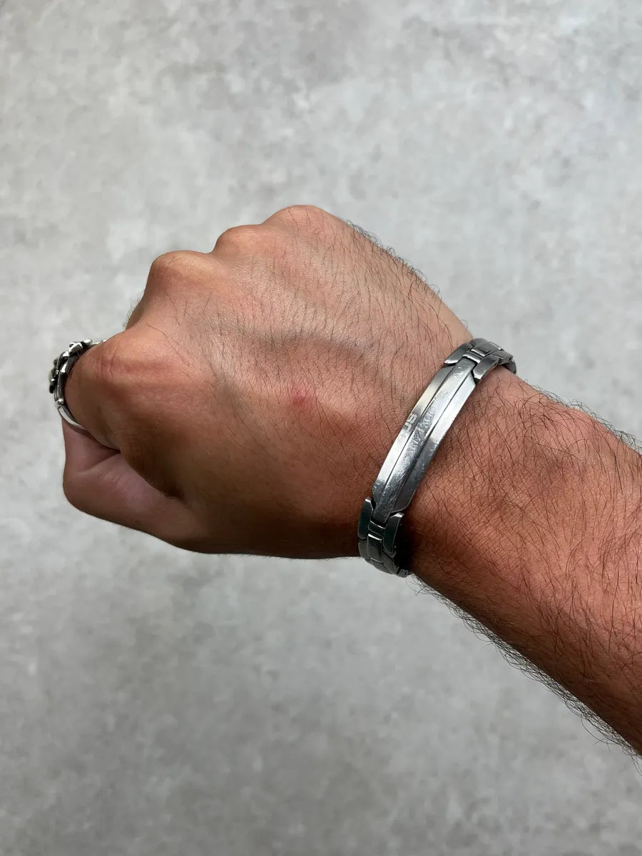 Cesare Paciotti Tag Steel Grey Chain Bracelet XTgxZNj 1