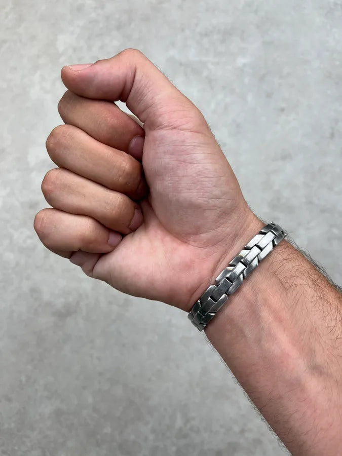 Cesare Paciotti Tag Steel Grey Chain Bracelet XTgxZNj 3