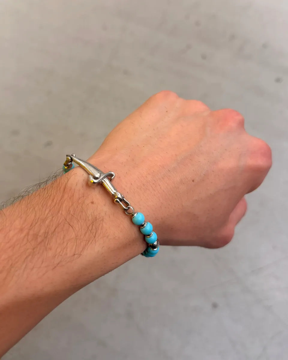 Cesare Paciotti Turquoise Pearl Silver Dagger Bracelet DvmwMcF 1