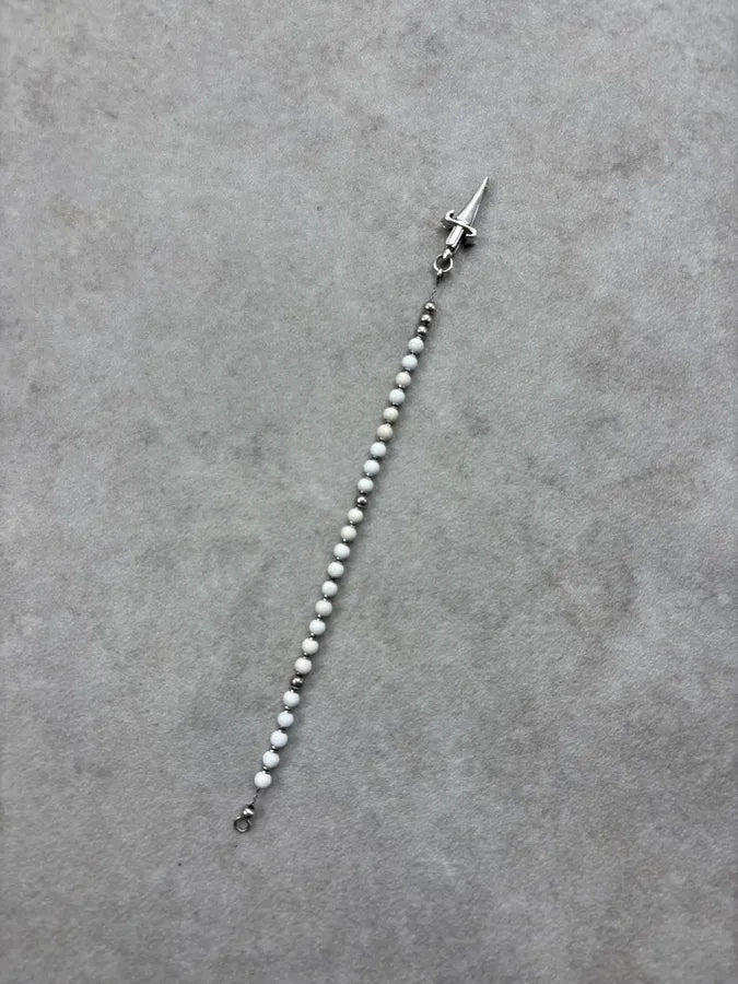 Cesare Paciotti White Beaded Dagger Bracelet JVUCPJt 5