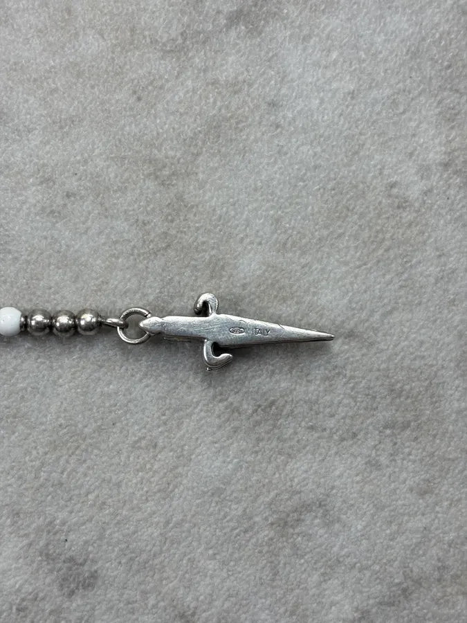 Cesare Paciotti White Beaded Dagger Bracelet JVUCPJt 4