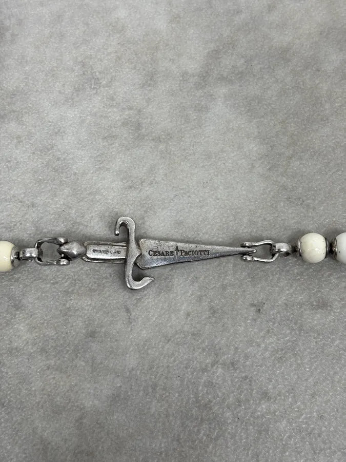 Cesare Paciotti White Bullet Dagger Bracelet AhGFJjj 6