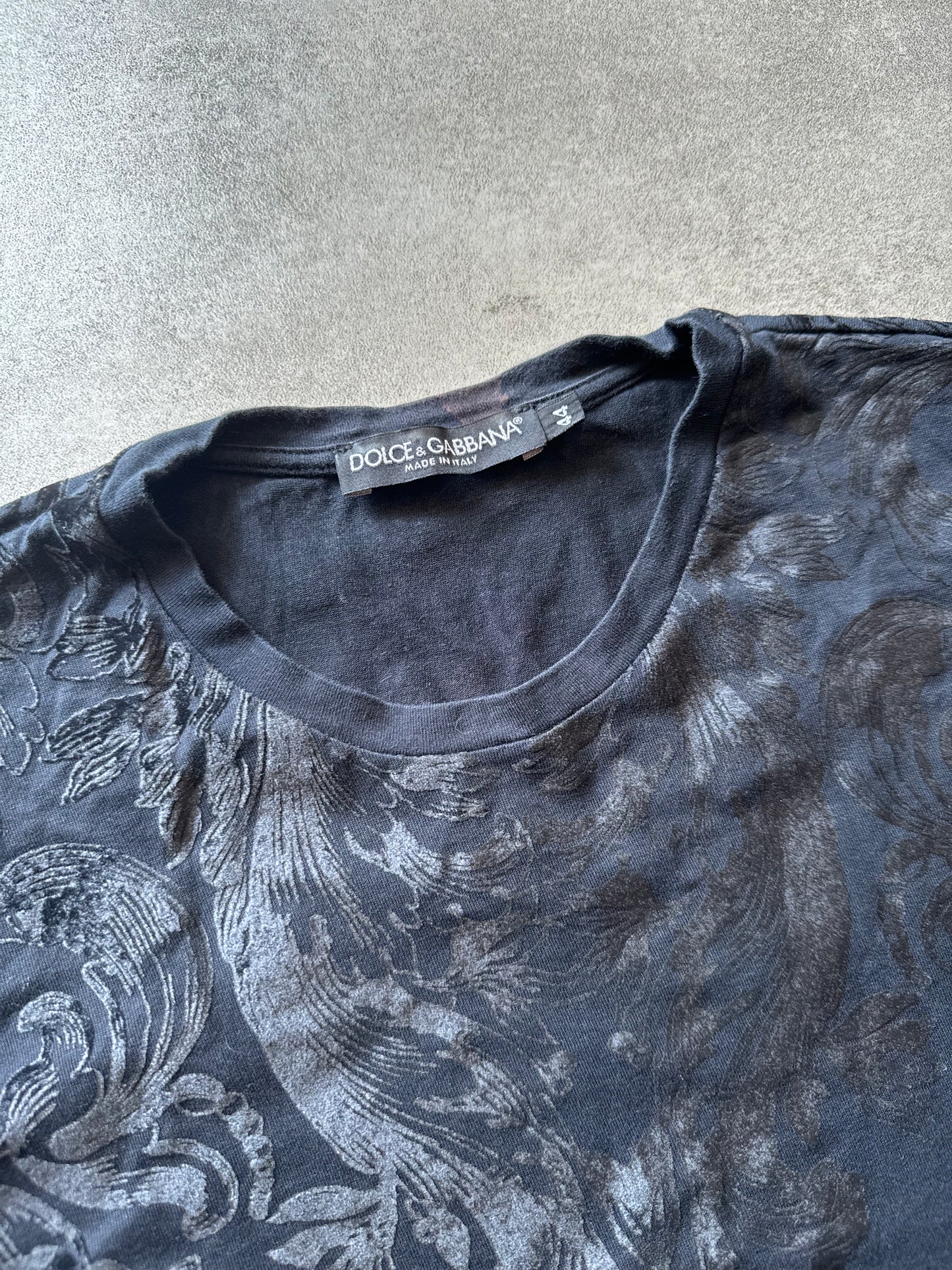 2010s Dolce & Gabbana Floral Velvet Tee-Shirt (S) - 7