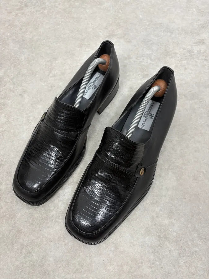 2000s Pierre Balmain Black Satin Leather Classy Loafers MgOgqRz 2