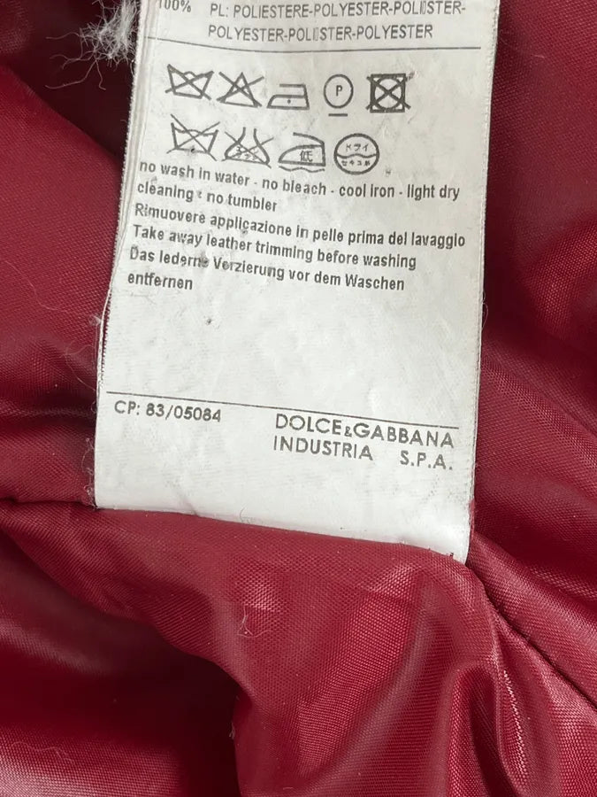 AW2008 Dolce & Gabbana White & Red British Fur Hooded Puffer Jacket jZwqQAM 10