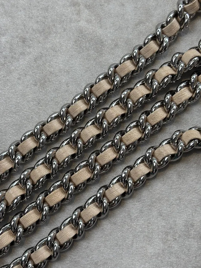 Chanel Beige Quilted Chain Shoulder Bag SzhlZuO 13