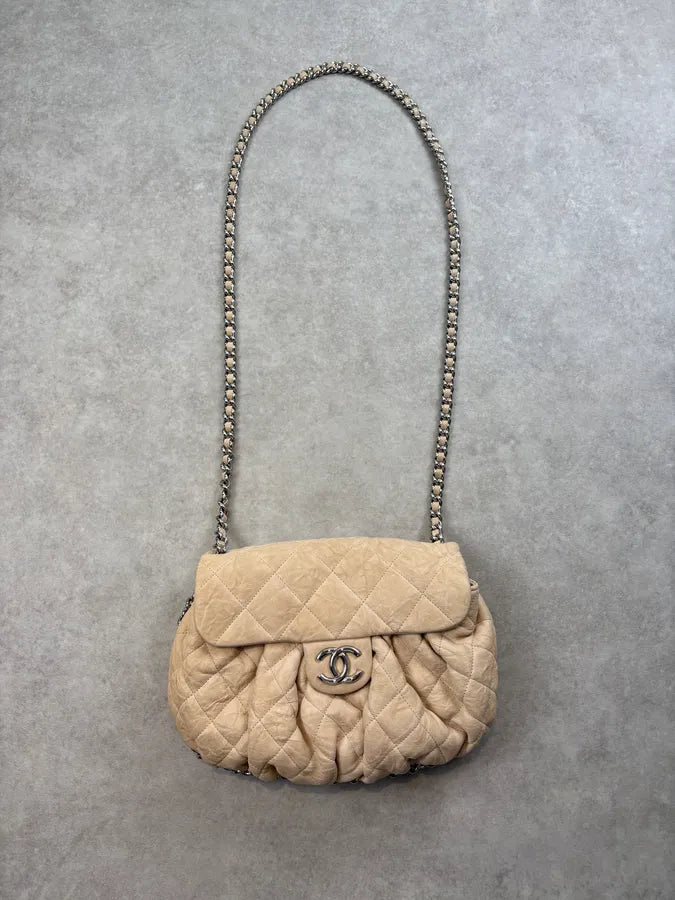 Chanel Beige Quilted Chain Shoulder Bag SzhlZuO 0
