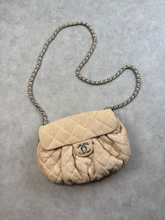 Chanel Beige Quilted Chain Shoulder Bag SzhlZuO 4