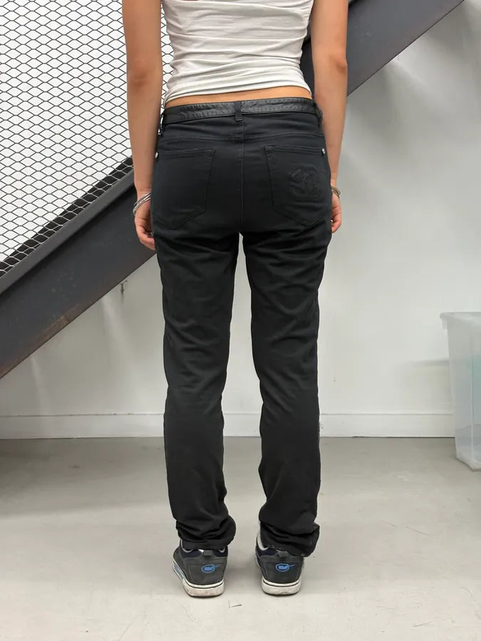 FW2011 Chanel Black Leather Studded Grid Pants bHWGkTE 3