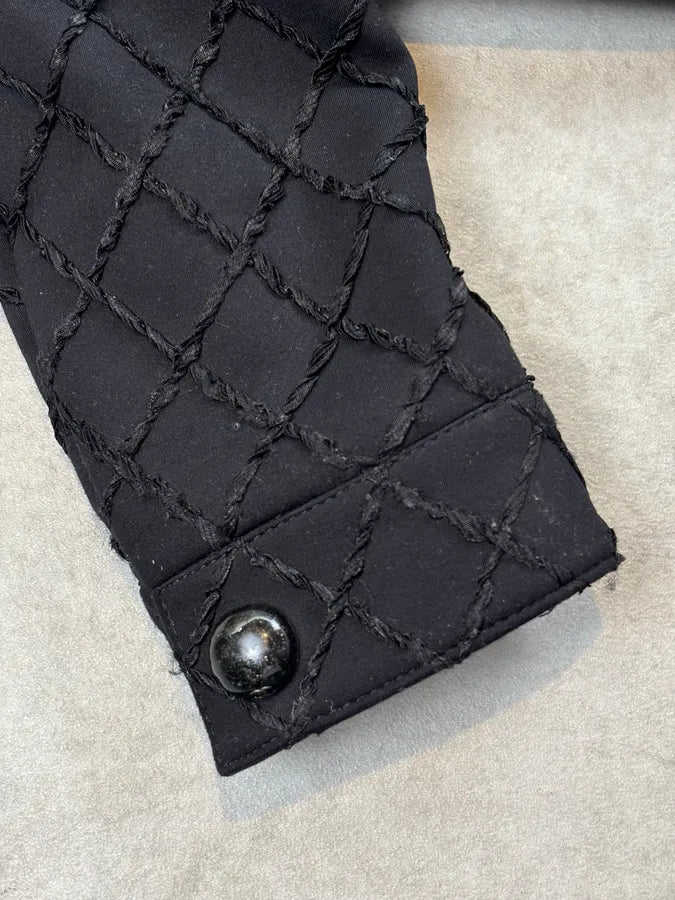 Chanel Black Diamond Quilted Cropped Jacket tOIXolg 7