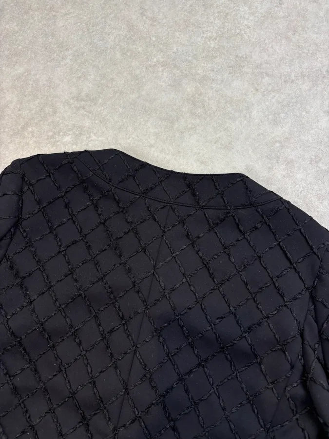 Chanel Black Diamond Quilted Cropped Jacket tOIXolg 5
