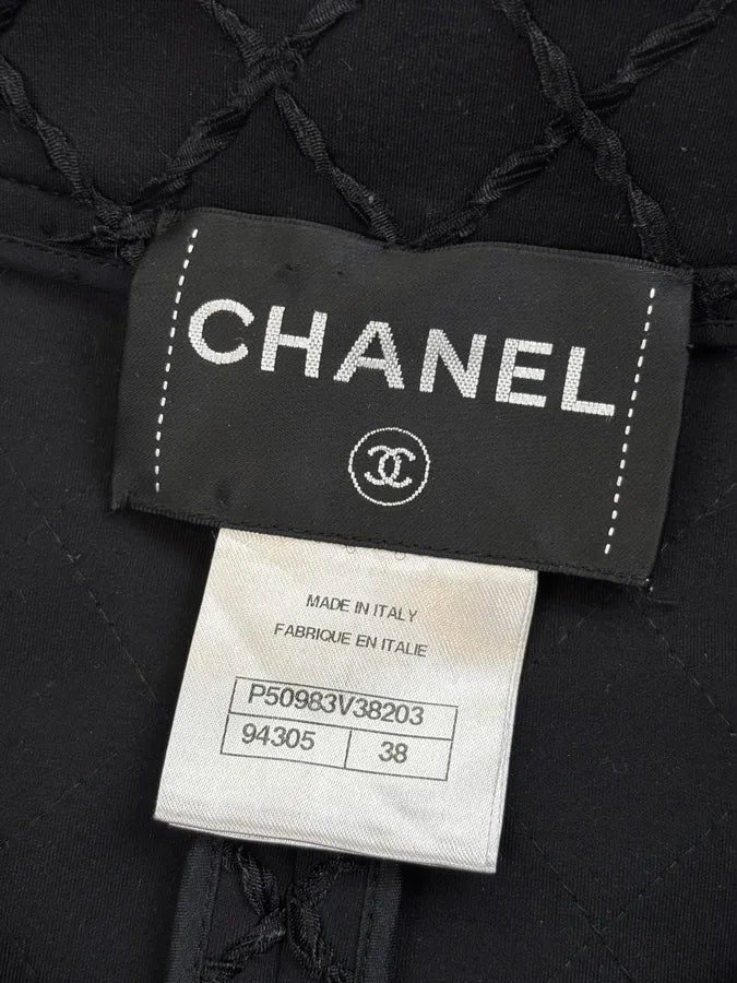 Chanel Black Diamond Quilted Cropped Jacket tOIXolg 9