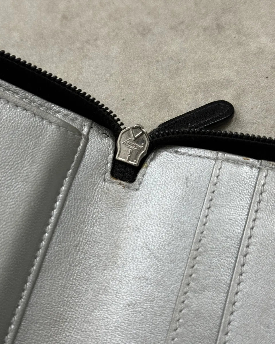 Chanel Black Lambskin Camellia Embossed Leather Wallet UpJFmen 6