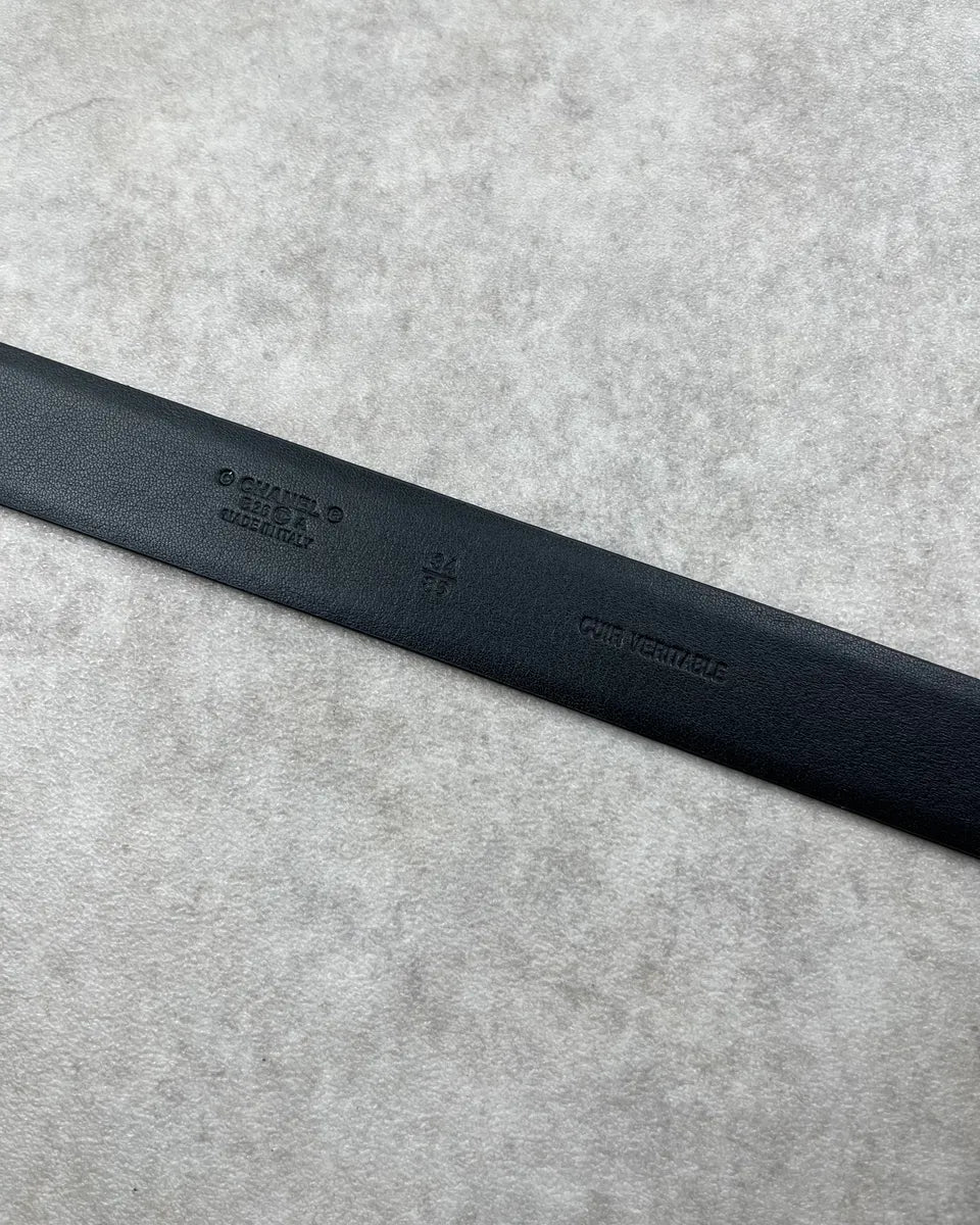 Chanel Black Leather Logo Buckle Belt HWEvUdH 7