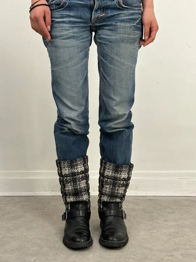 Chanel Black Leather Quilted Biker Boots UYPaTeJ 2