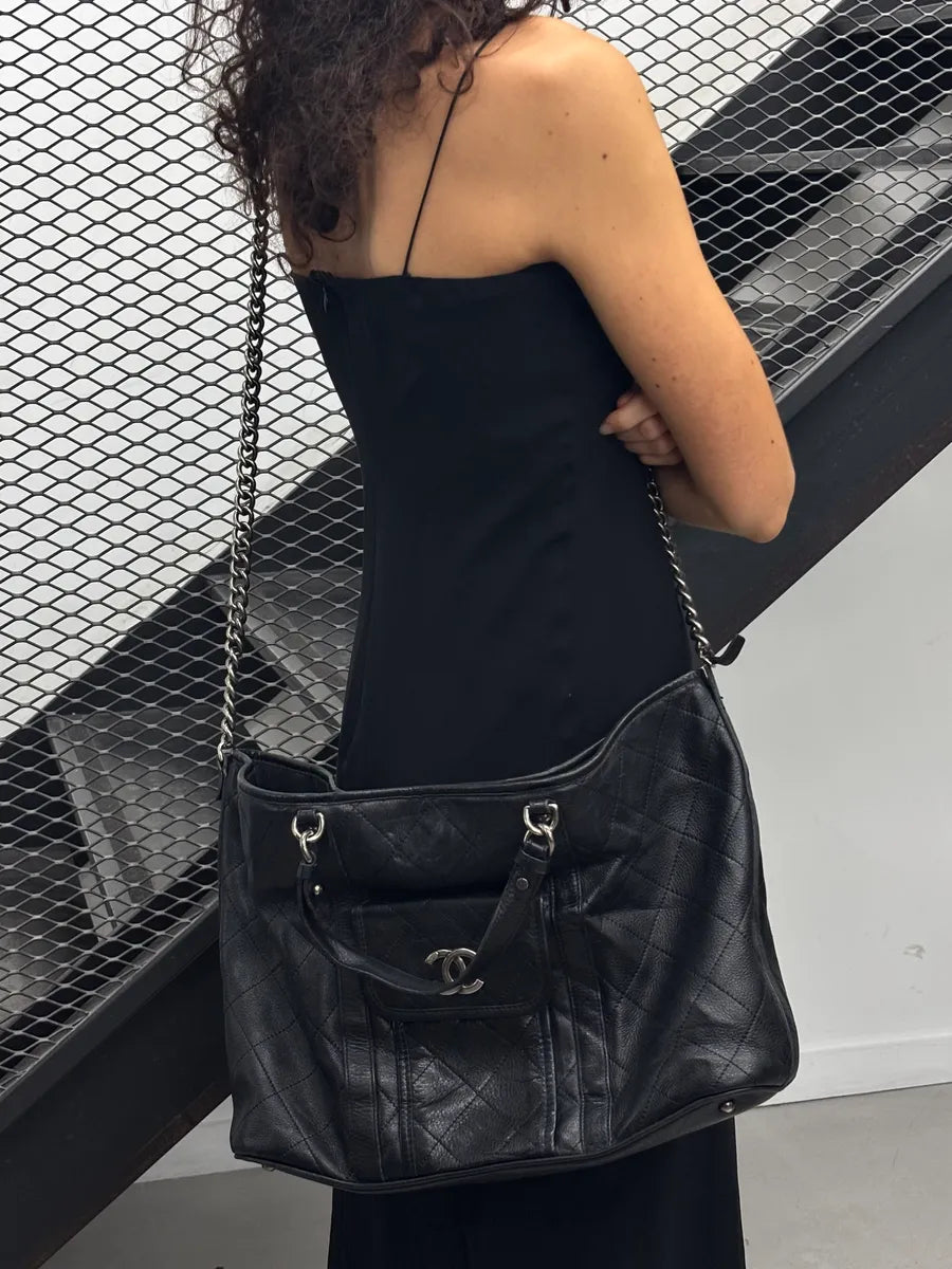 Chanel Black Leather Quilted Shoulder Bag dtXxEfQ 3