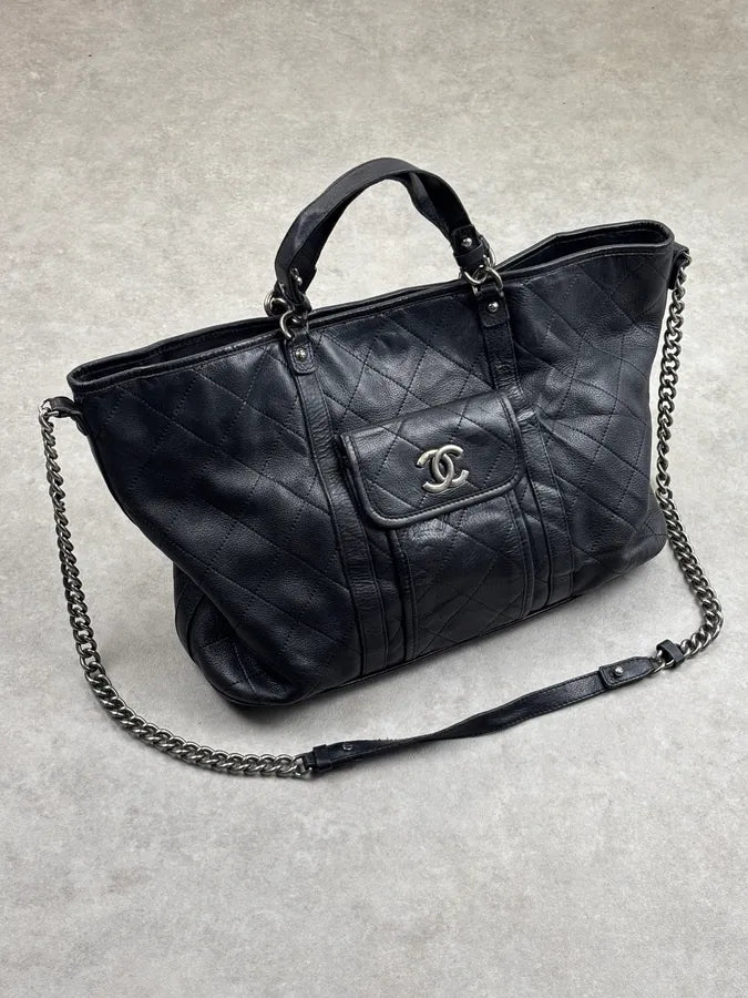 Chanel Black Leather Quilted Shoulder Bag dtXxEfQ 0