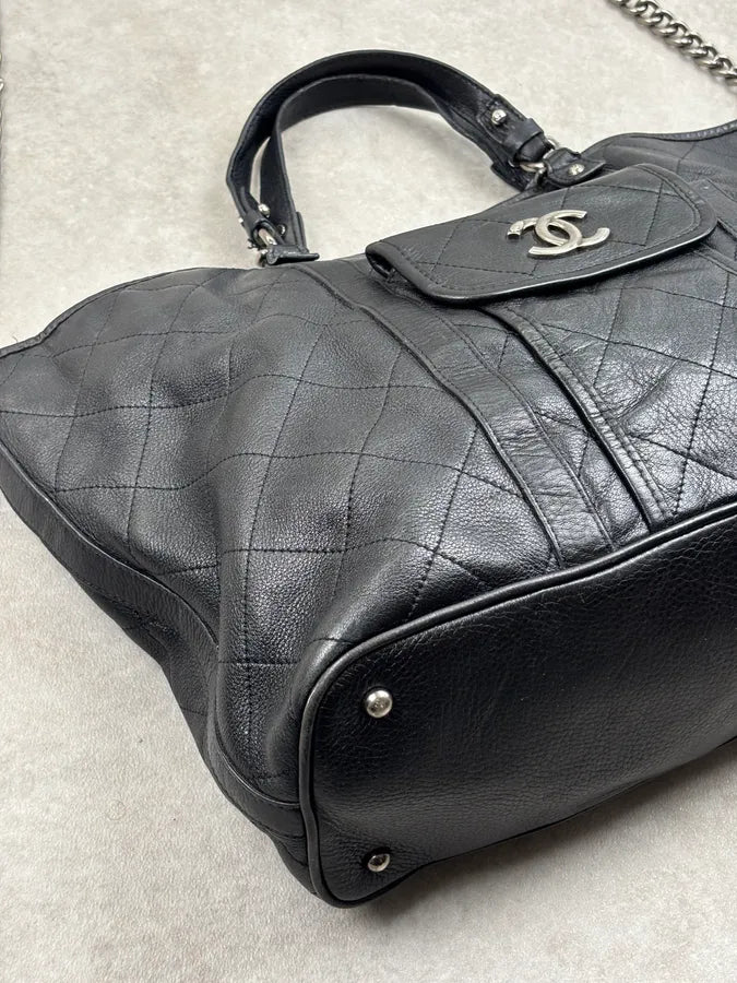 Chanel Black Leather Quilted Shoulder Bag dtXxEfQ 7