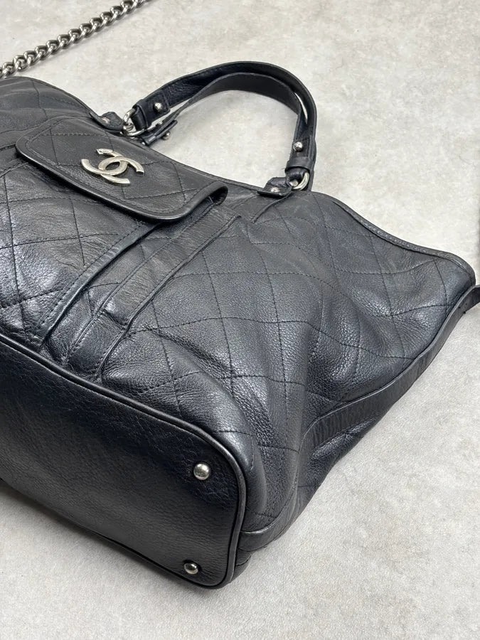 Chanel Black Leather Quilted Shoulder Bag dtXxEfQ 6