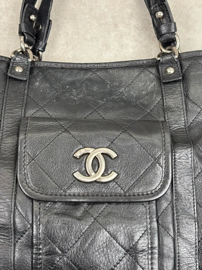 Chanel Black Leather Quilted Shoulder Bag dtXxEfQ 5