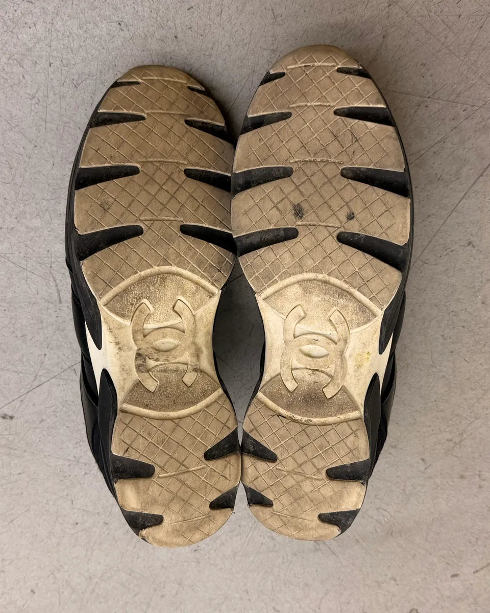 Chanel Black Leather Runners Sneakers psaUvlB 6