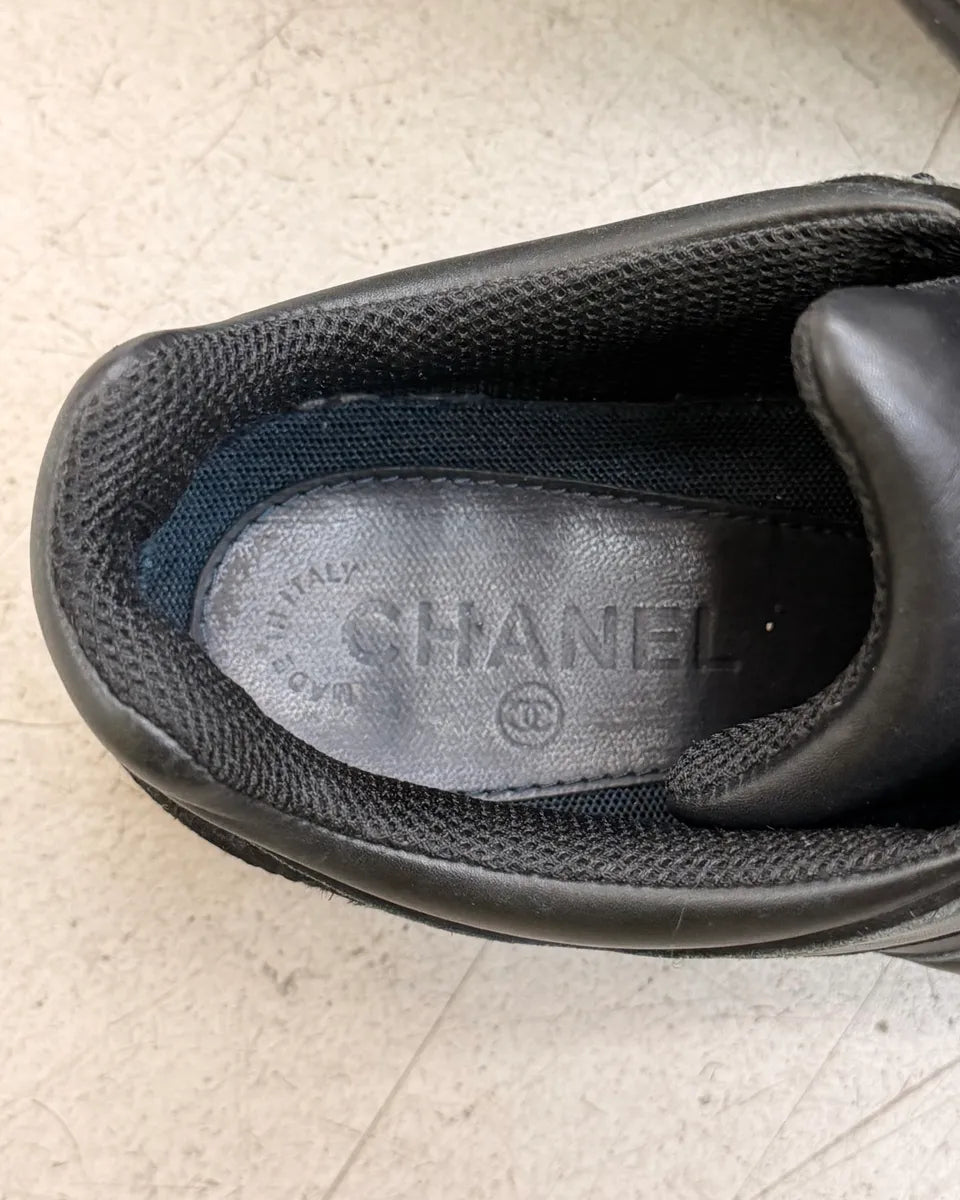 Chanel Black Leather Runners Sneakers psaUvlB 7