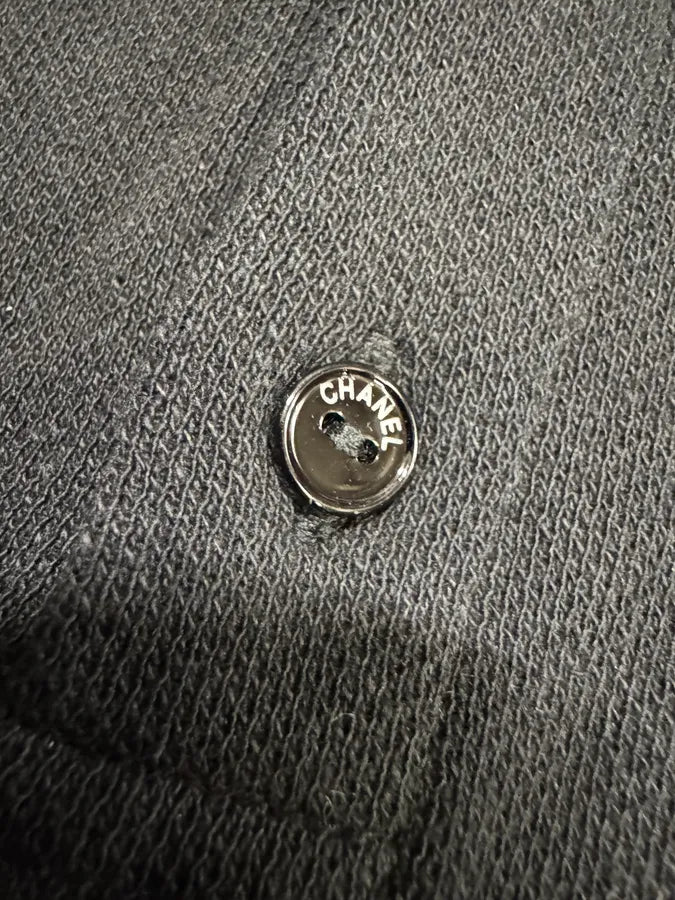 Chanel Black Short Sleeves Henley Tee-Shirt (S) xUdxPsF 6