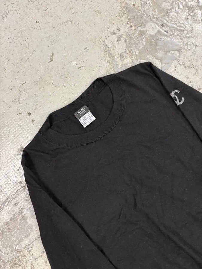 Chanel Black Uniform Logo Sweater (S) iSYOlkV 5