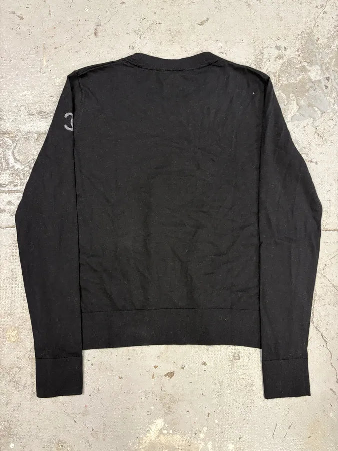 Chanel Black Uniform Logo Sweater (S) iSYOlkV 6