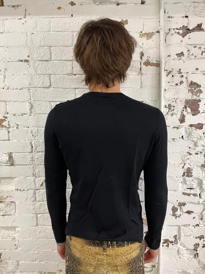 Chanel Black Minimalist Buttoned Classy Sweater  cDNkHqI 2