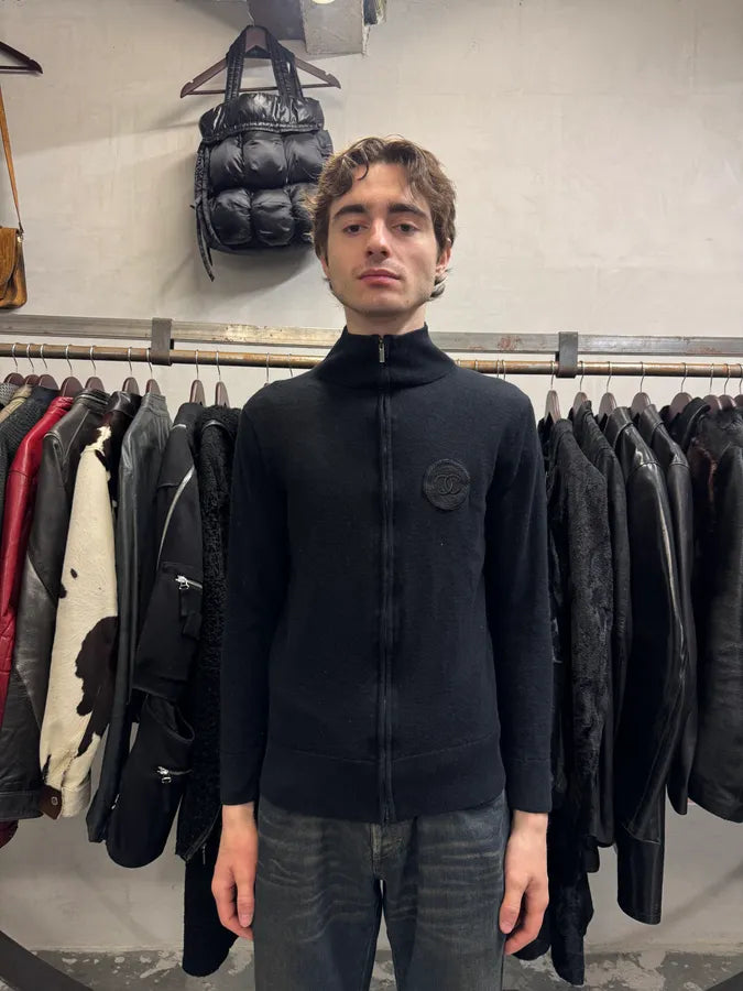Chanel Black Zip-Up Uniform Sweater (M) RGZVkFB 8