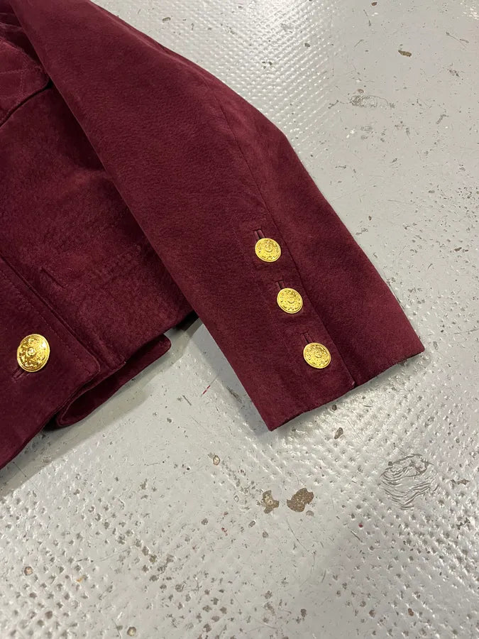 Chanel Bordeaux Suede Double-Breasted Blazer FNkWEPN 5