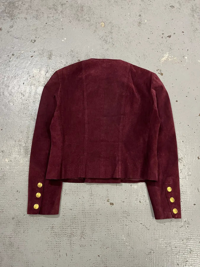 Chanel Bordeaux Suede Double-Breasted Blazer FNkWEPN 6