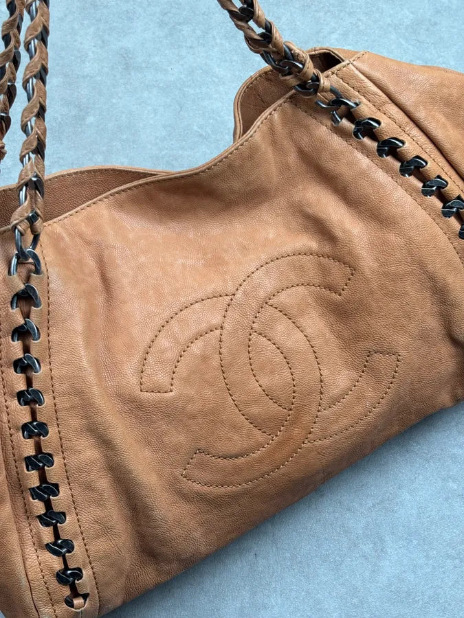 AW2006 Chanel Beige East Leather Bag gsRGtvm 20