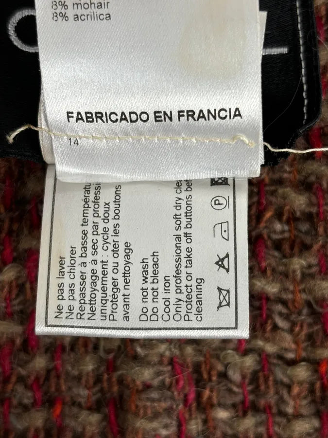 Chanel Burgundy Wool Tweed Contrast Trim Blazer VHVqpXO 11