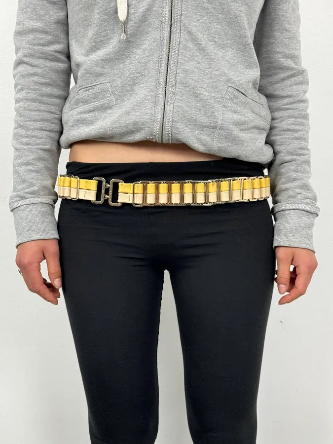 Chanel Cream & Yellow Steel And Leather Belt dYddPMA 0