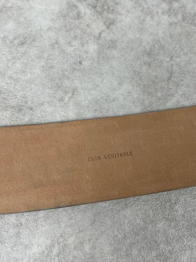 Chanel Silver Gold Leather Logo Propaganda Belt NOsAgap 7