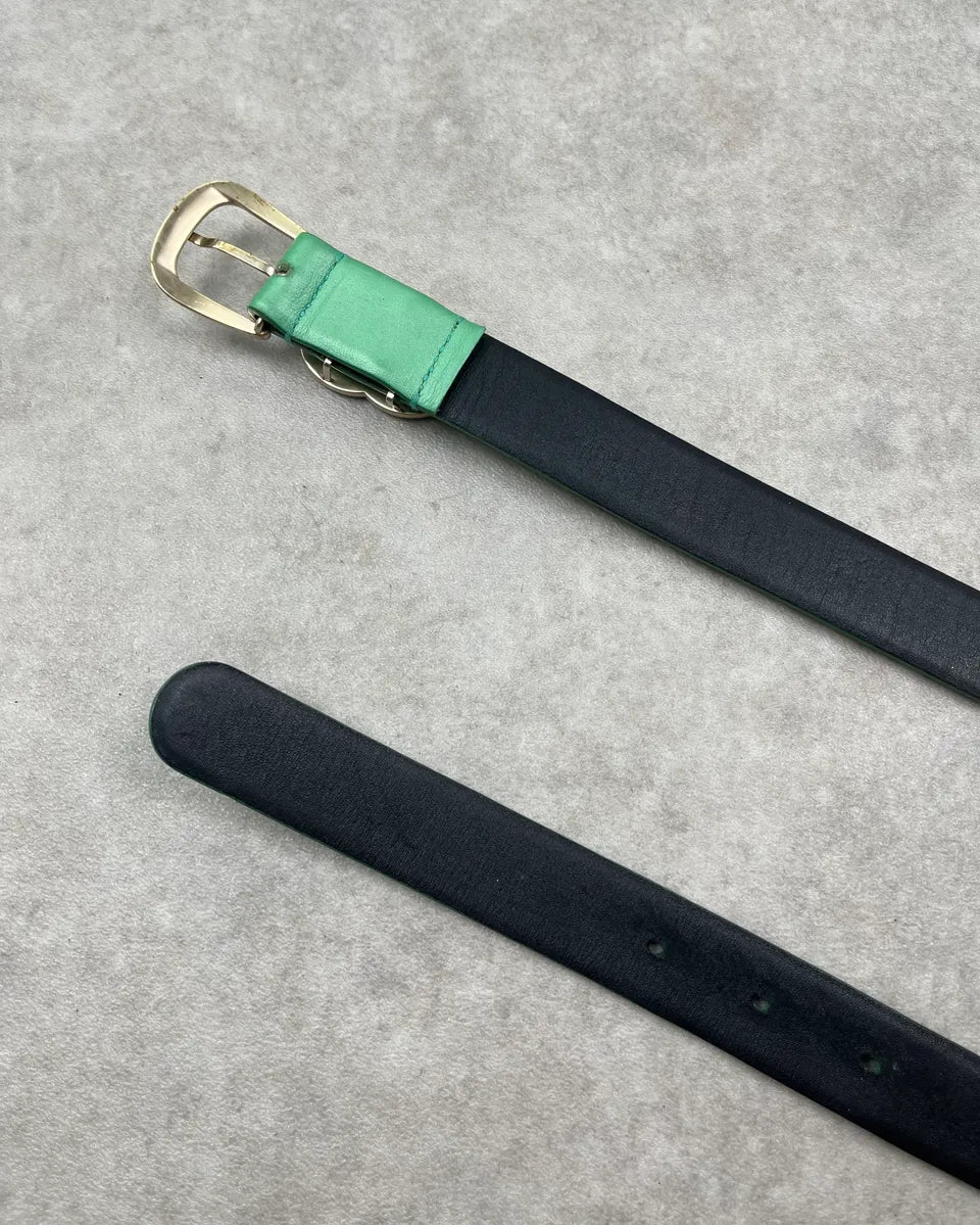 Chanel Green Leather Logo Bucke Belt kyAizBw 5