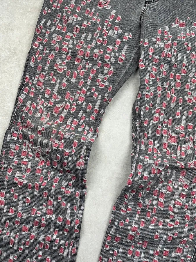 SS2011 Chanel Grey & Pink Denim Distressed Jeans ZxOllNI 10