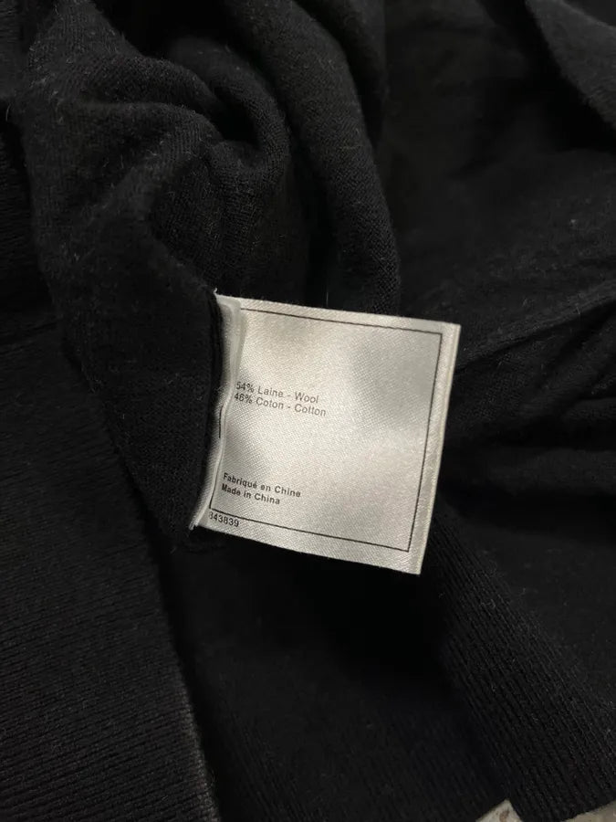 Chanel Head Shoulder Buttons Black Wool Sweater noViooW 9