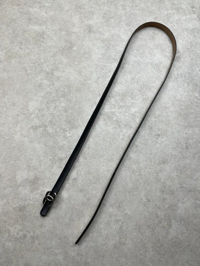 Chanel Logo Black Leather Belt rgJCAfN 4