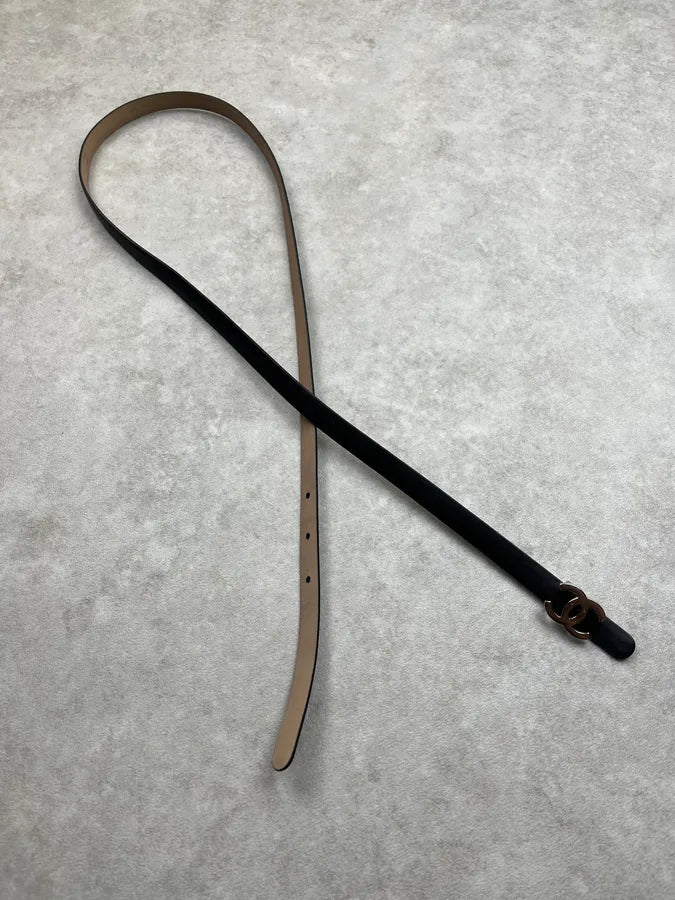 Chanel Logo Black Leather Belt rgJCAfN 5