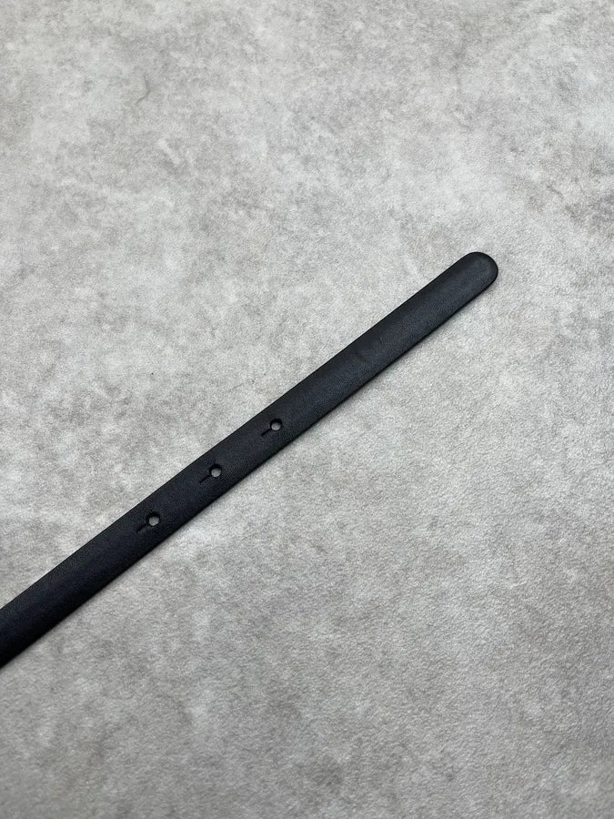 Chanel Logo Black Leather Belt rgJCAfN 8