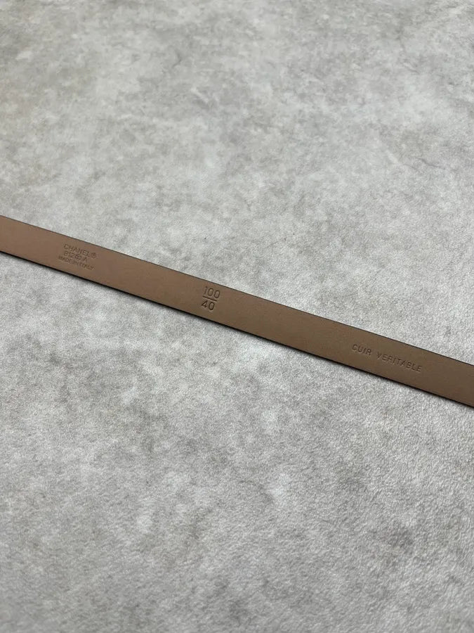 Chanel Logo Black Leather Belt rgJCAfN 9