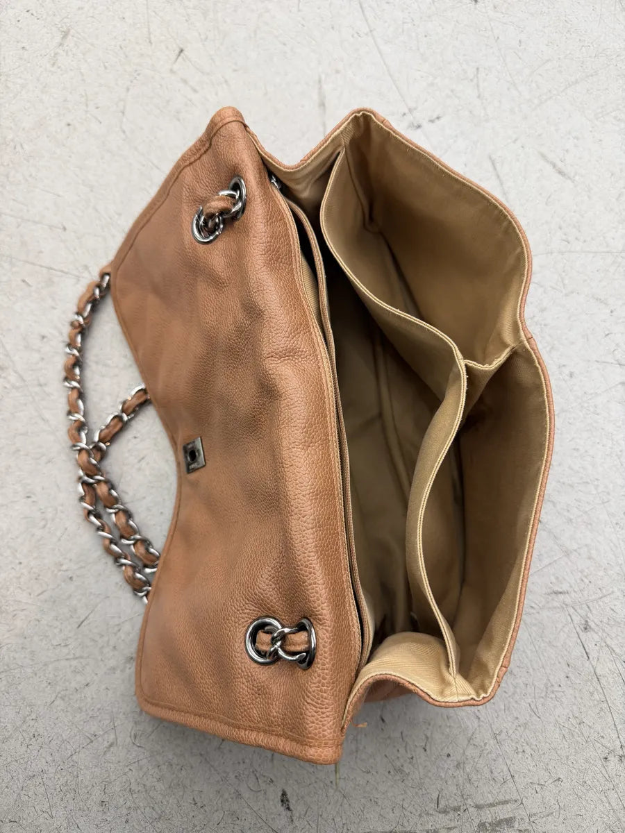 Chanel Natural Beauty Split Brown Leather Pocket Flap Bag NokmOdR 12