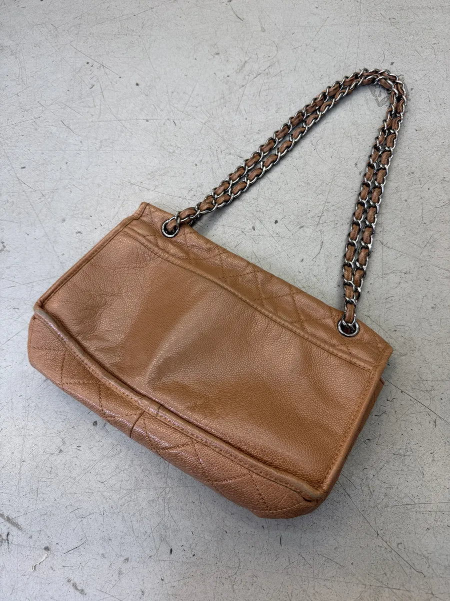 Chanel Natural Beauty Split Brown Leather Pocket Flap Bag NokmOdR 4