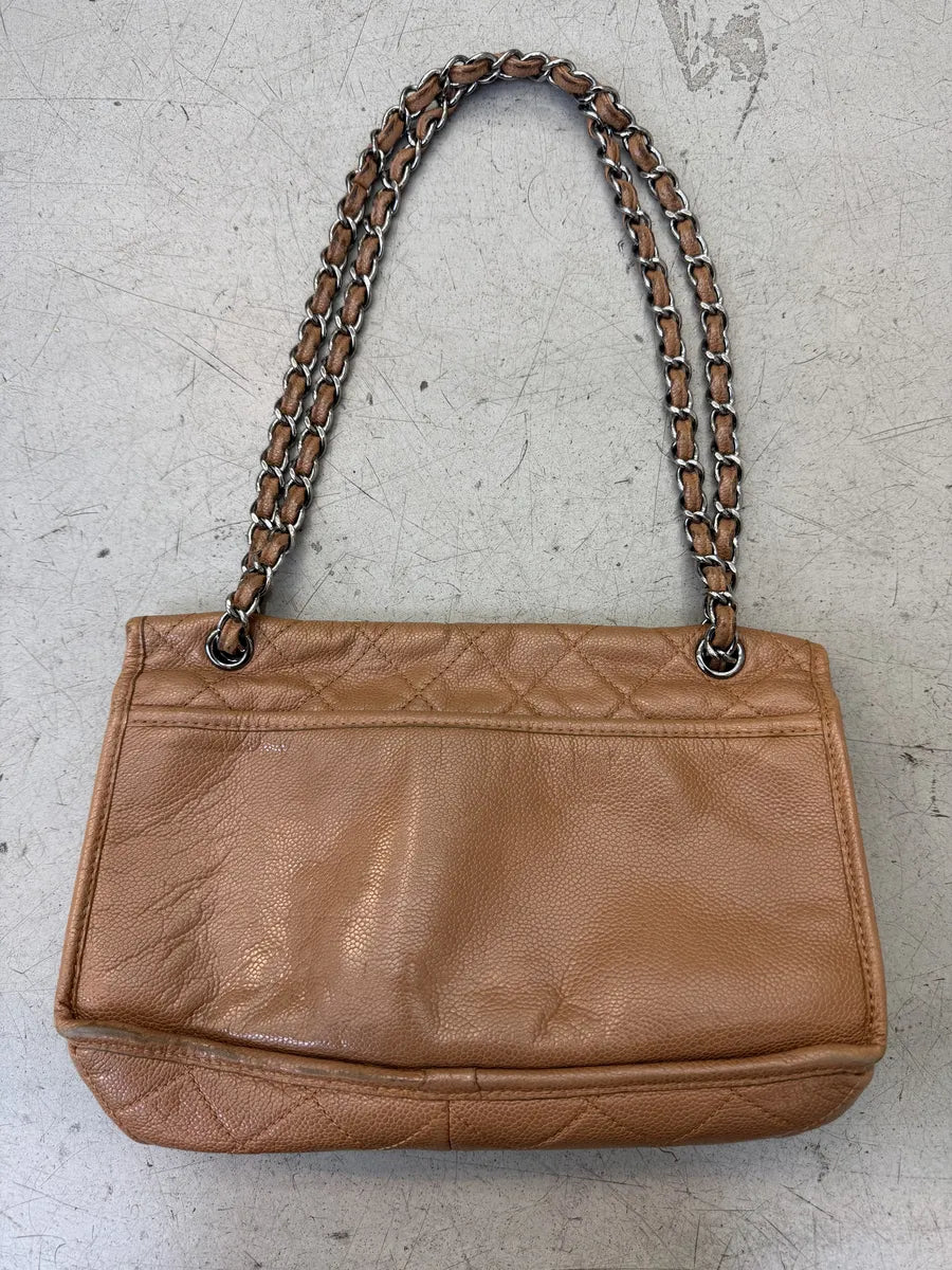 Chanel Natural Beauty Split Brown Leather Pocket Flap Bag NokmOdR 5