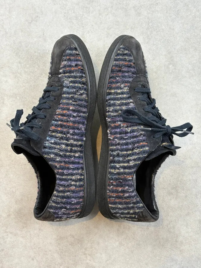 Chanel Navy Tweed Logo Low-Top Sneakers HNAlULl 3