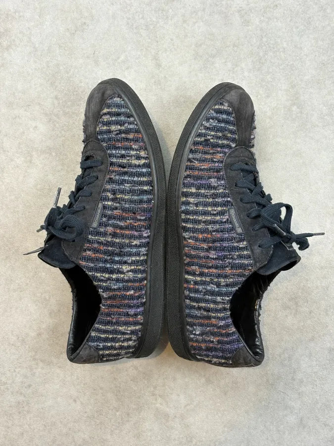Chanel Navy Tweed Logo Low-Top Sneakers HNAlULl 4