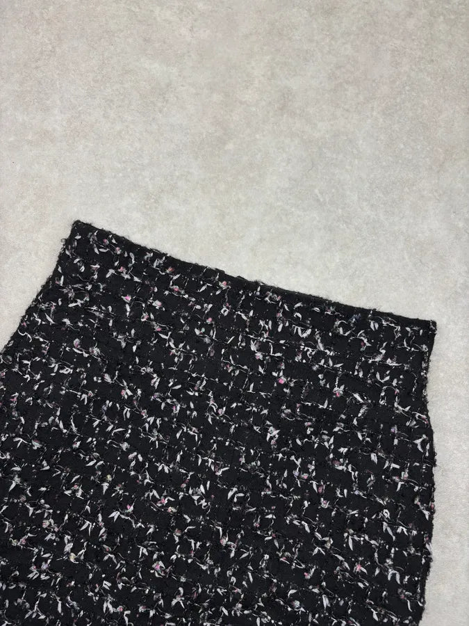 Chanel Tweed Black Midi Tailored Skirt qKQtNbl 4